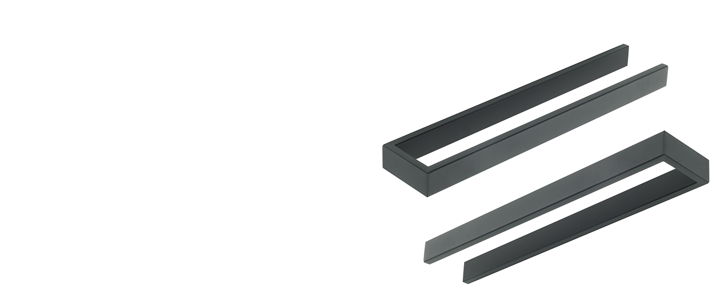 Тримач для рушників SAYAYO без свердління, 30 см, чорний, нержавіюча сталь, самоклеючий, для ванної кімнати та кухні