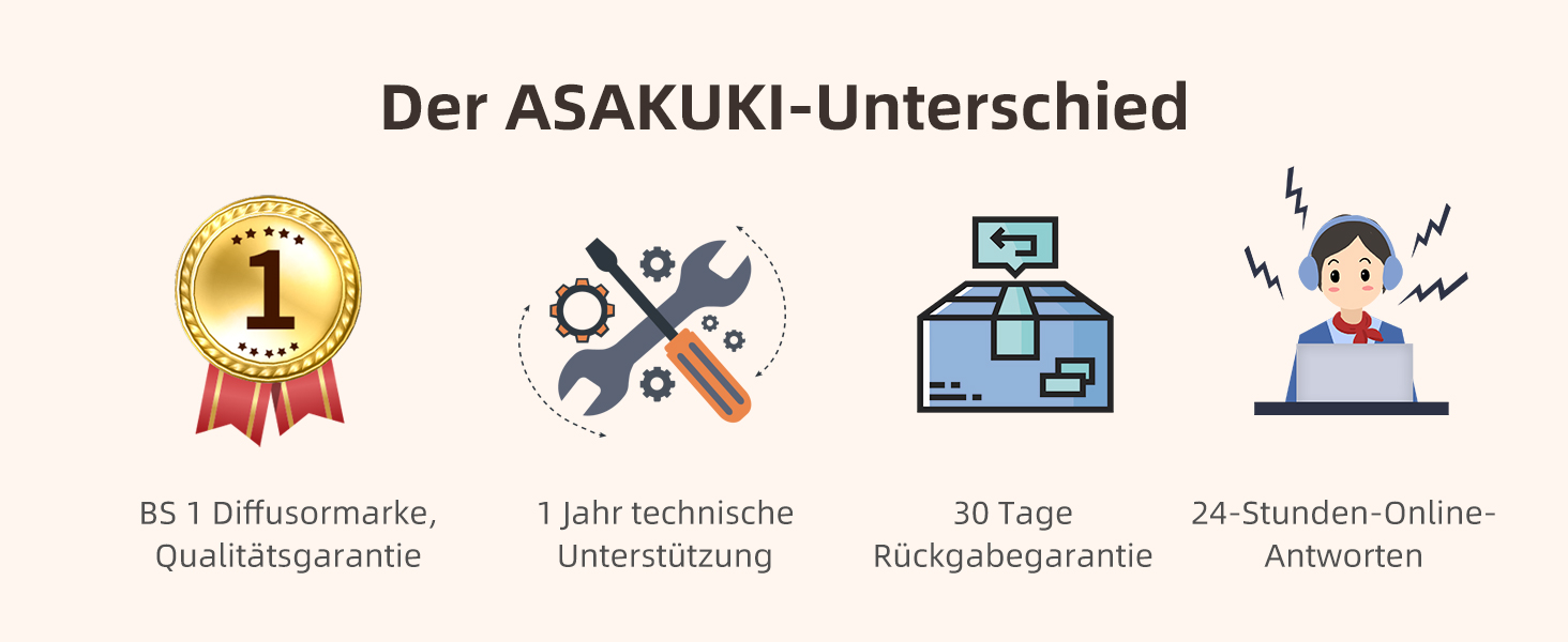 ASAKUKI Дифузор для ароматерапії 300мл, ультразвуковий зволожувач повітря з LED-підсвіткою, для дому, офісу, спа (колір: коричневий, з набором олій)