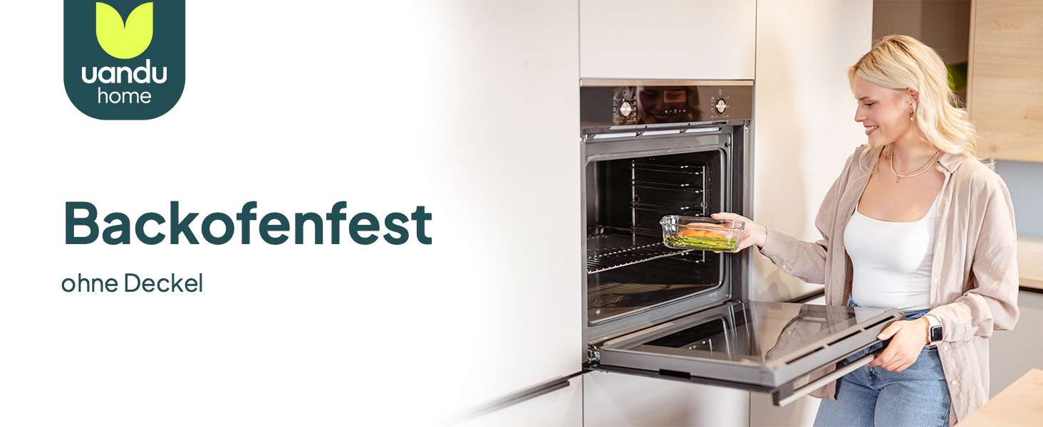 Набір контейнерів для їжі Uandu з кришкою (10 шт.) – контейнери для зберігання їжі з скла, BPA-free, придатні для миття в посудомийній машині, мікрохвильовій печі та морозильній камері, антрацит