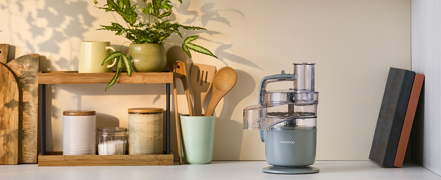 Кухонний комбайн Kenwood MultiPro Go FDP22.130GY: компактний, 650 Вт, 1.3 л, блакитний/сірий