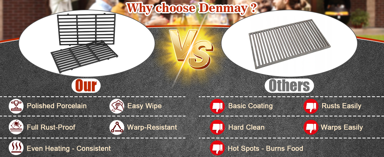 Решітка для гриля Weber Spirit I & II E210, E220, S210, S220 (2 шт.) - чавун, Denmay 7637