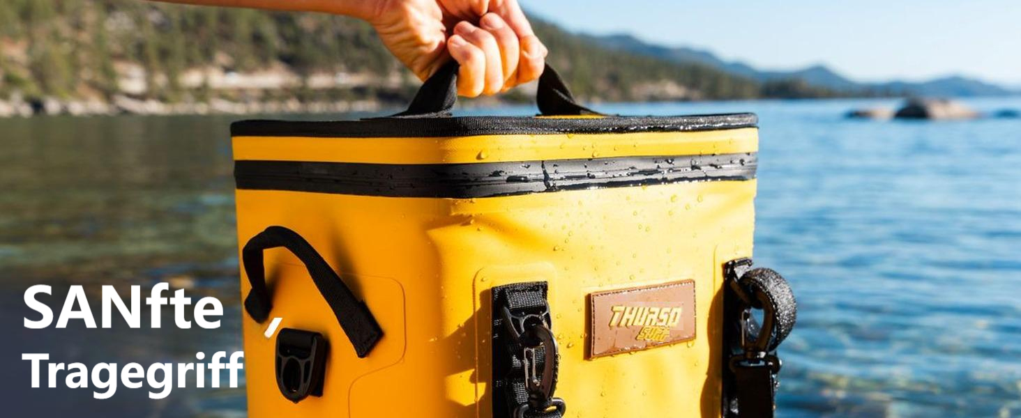 Thurso SURF Soft Cooler 24 Can — Термосумка для напоїв на 24 банки, 48 годин ізоляції, водонепроникна, для пляжу, кемпінгу, каякінгу, паделбордингу (сірий/чорний)