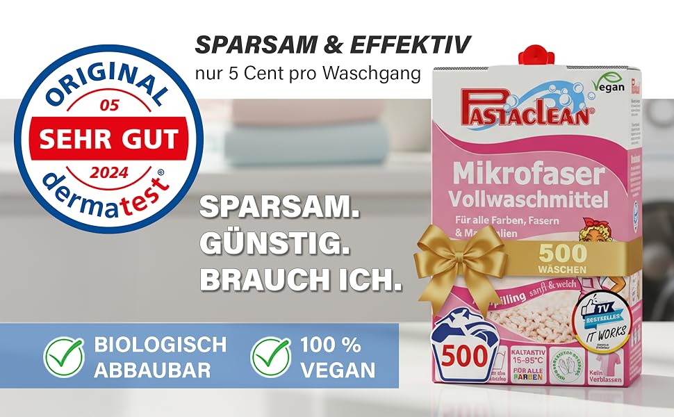 Концентрат рідкого прального засобу Pastaclean Fresh, 5 л (до 500 циклів прання)