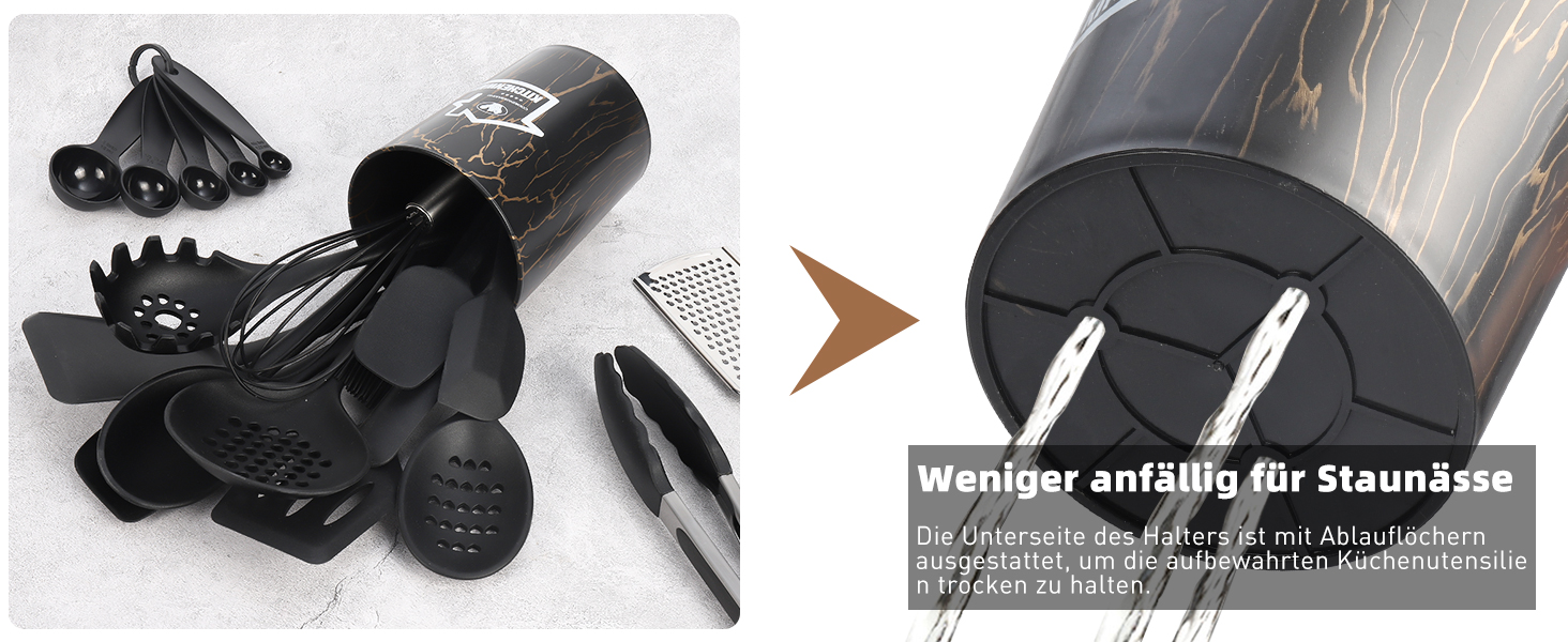 Набір кухонних аксесуарів Czemo 43 шт. з силікону: кухонні помічники, посуд, лопатки, ложки, чорний