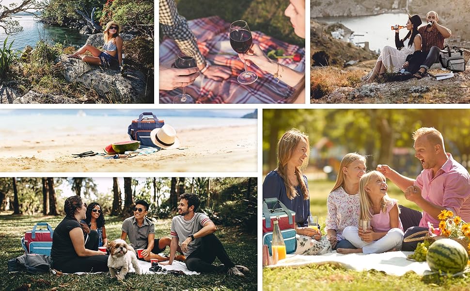 Термосумка 30 л - ідеальна для кемпінгу, пікніка, фестивалю, зберігання їжі та напоїв. Колір: морська хвиля