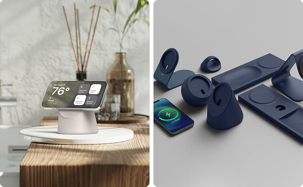 Підставка для зарядки iPhone Elago MS1 сумісна з MagSafe, Jean Indigo, Standby Mode (iOS 17)