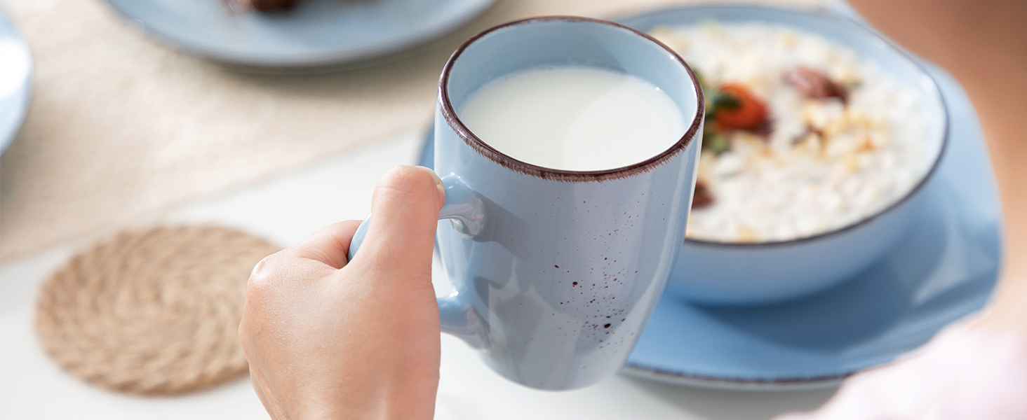 Набір посуду Vancasso Navia 16 предметів, кераміка, блакитний, вінтажний стиль