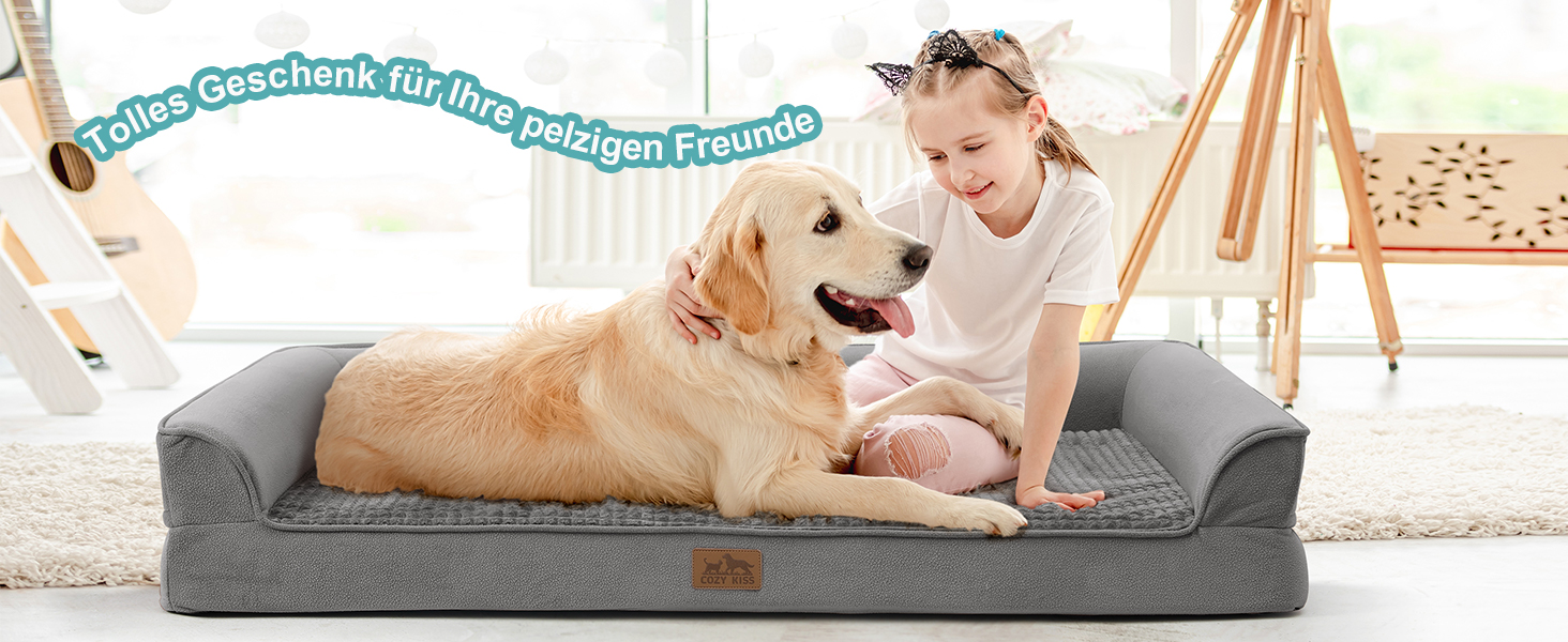 Ортопедичне ліжко для собак, маленьких порід, водовідштовхуваче, сіре, 76x51x19 см