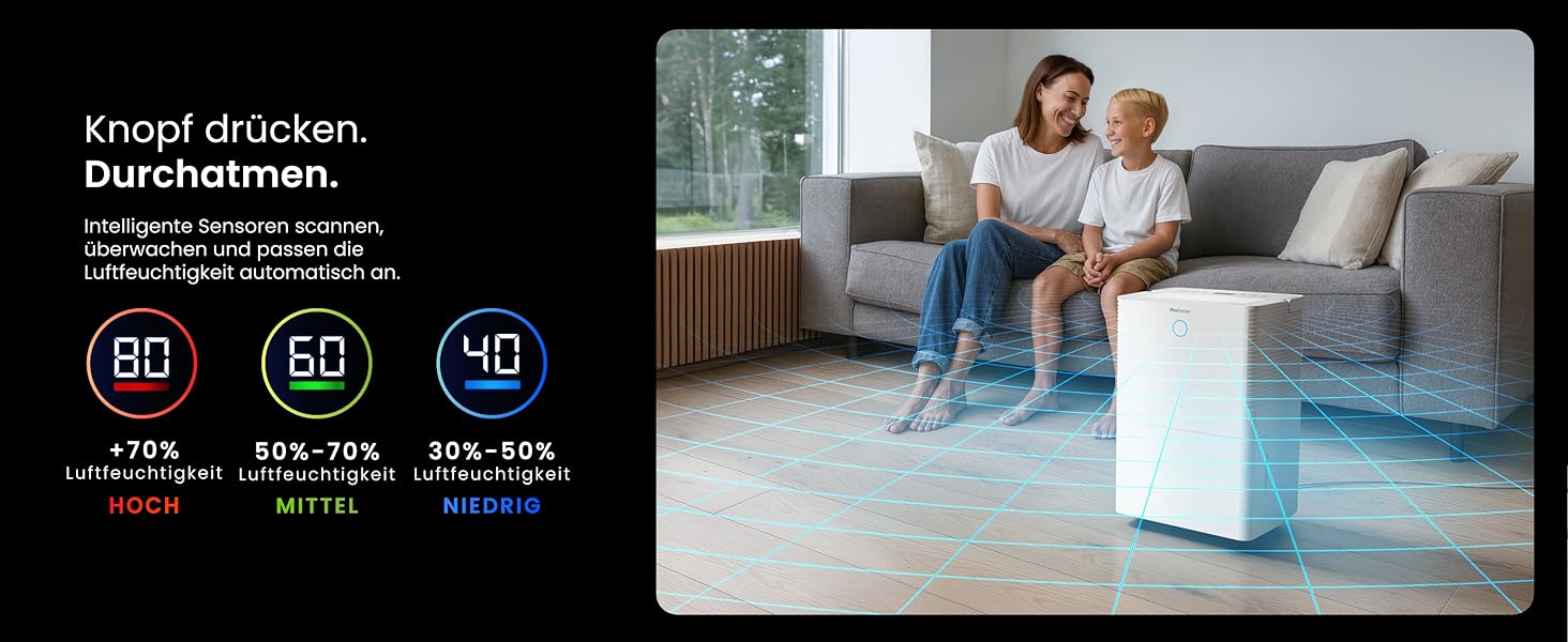 Про Breeze OmniDry - електросушарка повітря з Wi-Fi, 12л/24г, режим прання, датчик вологості, таймер, проти цвілі, для приміщень до 25м²