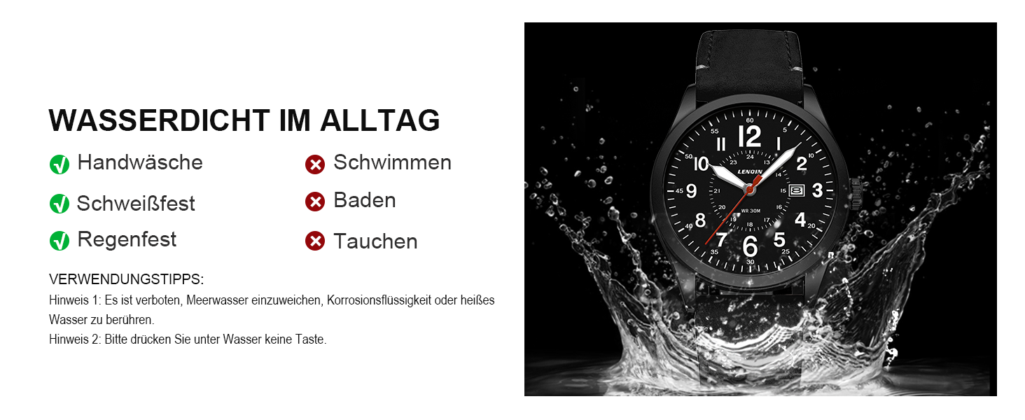 Годинник чоловічий LN LENQIN Military 30M водонепроникні кварцові годинники з датою на текстильному ремінці, тактичні годинники для чоловіків, чорний колір