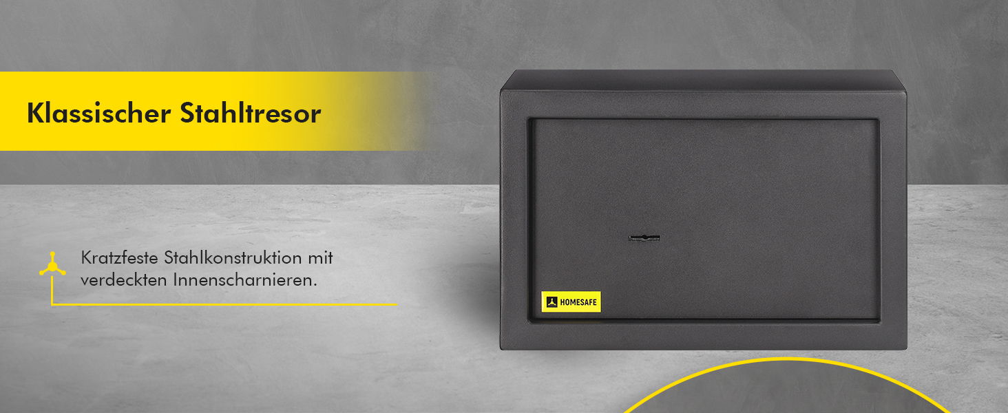 Сейф Homesafe HV15K з ключовим замком, вугільно-чорний сатиновий (20x31x20 см)