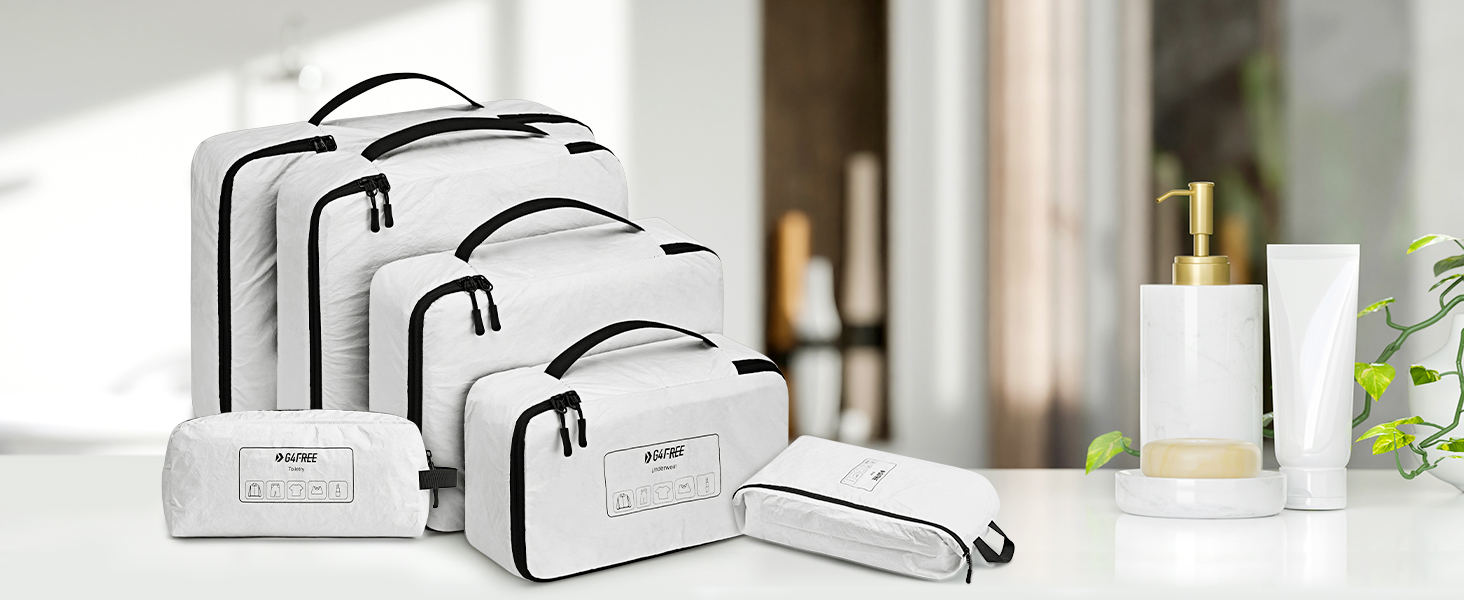 Набір органайзерів для валізи G4Free (6 шт) з Tyvek - розширювані сумки для одягу в подорож