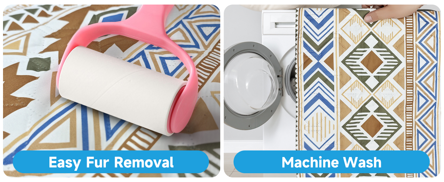 Двостороння водонепроникна ковдра для собак, чохол на ліжко для собак у стилі бохо, ковдра для домашніх тварин, захист дивану/крісла для цуценят, котів, дітей, пральна машина, зворотна сторона (Бежевий медальйон, 178 x 76 см)