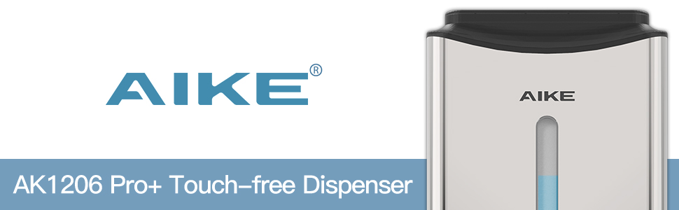AIKE Automatic Stainless Steel Soap Dispenser, 1100ml - Commercial Wall Mount Soap Dispenser with Window, AK1206 Brushed Stainless Steel