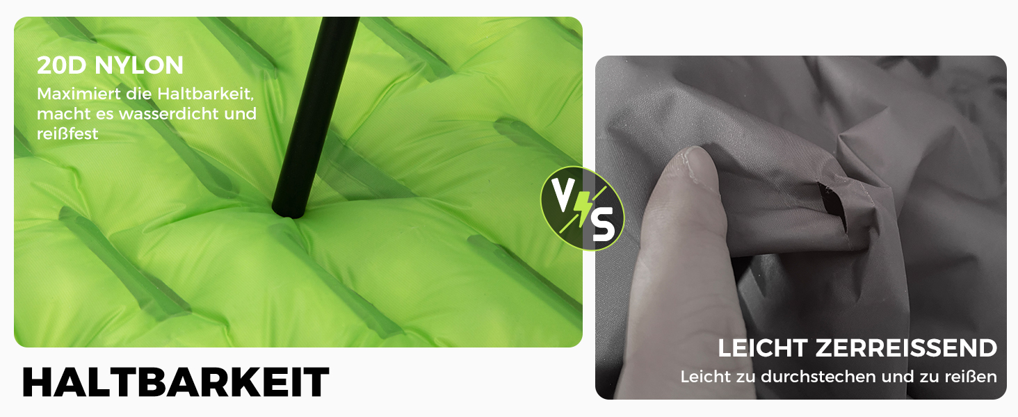 ATEPA ThermAir ізомат для кемпінгу та трекінгу, 6R, R-значення 6.6, 7 камер, компактний, з сумкою, 9см товщина, 9см зелений