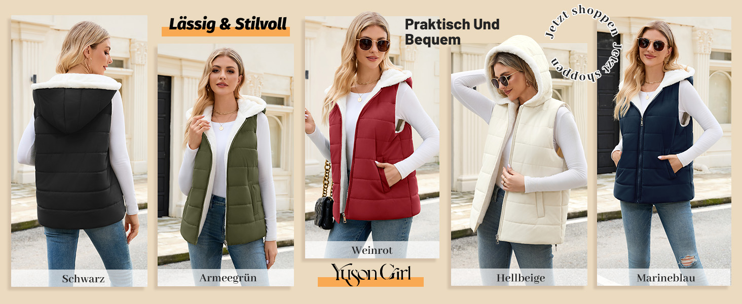 Жіноча тепла степкова жилетка Yuson з капюшоном, без рукавів, на осінь-зиму, військовий колір, розмір L