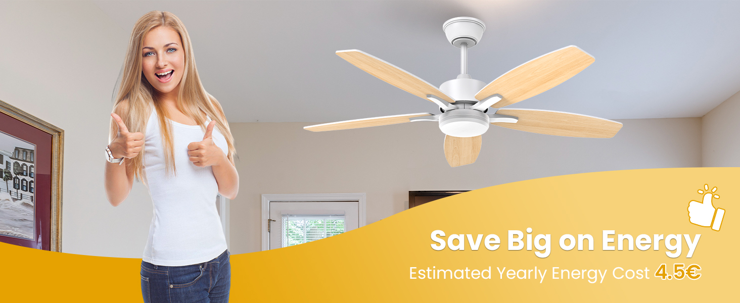 Стелянка вентилятор 106 см з підсвіткою, двосторонні лопаті, тихий вентилятор з LED-лампою та пультом керування, для спальні/вітальні, DC мотор, штанга світлого дерева