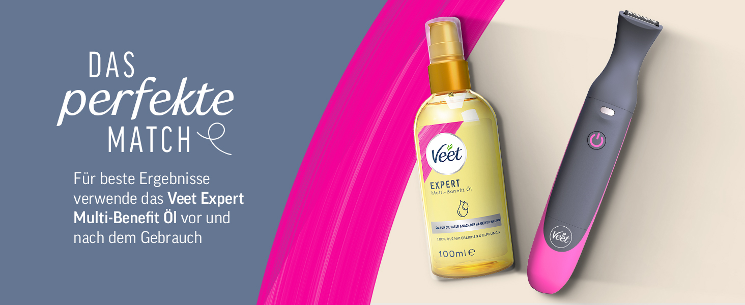 Триммер Veet Expert Intimate All-In-One: для обличчя, брів, інтимної зони та під пахвами - водонепроникний