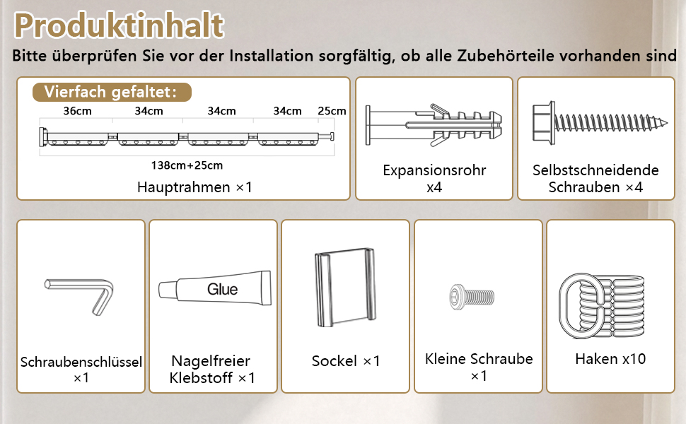 Шторка для душу з розсувною штангою без свердління, 4 секції, обертається, алюмінієвий сплав, водонепроникний антибактеріальний душ-завіса 180x200 см, для ванної кімнати та ванни (білий/сірий)