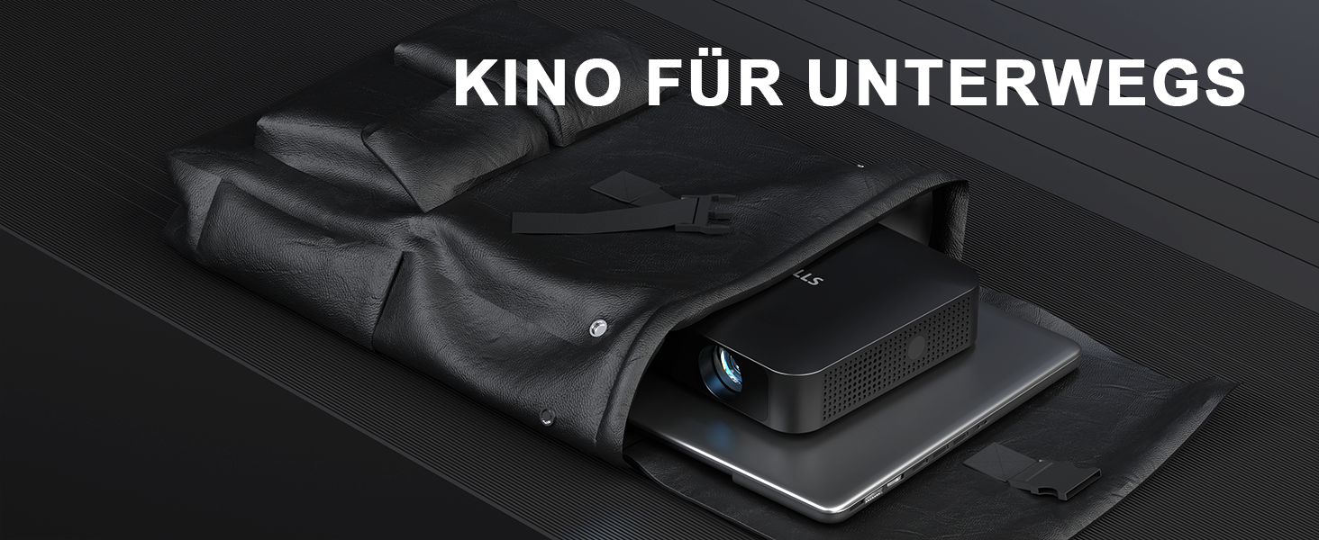 Проектор VOPLLS Mini Beamer 1080P Full HD 4K з автофокусом, корекцією трапецеїдальних спотворень, WiFi6, Bluetooth, 23000 люмен, 360° обертання, для домашнього кінотеатру та мобільних пристроїв