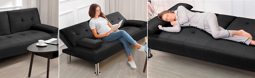 Yaheetech Folding Sleeper Sofa