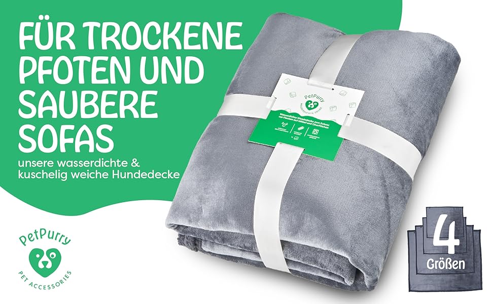 Водонепроникний килимок для собак Petpurry® 127x152 см (XL, сірий) - М'який, миючий, для дивана