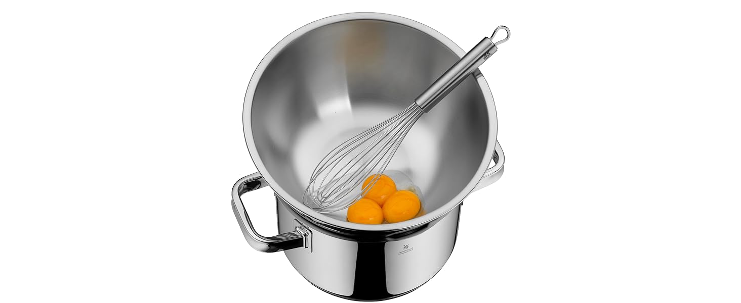 Набір мисок WMF Gourmet 4 шт, нержавіюча сталь, 1,0-3,5 л, для кухні, салатна, для змішування, сервування, Cromargan, штабельовані