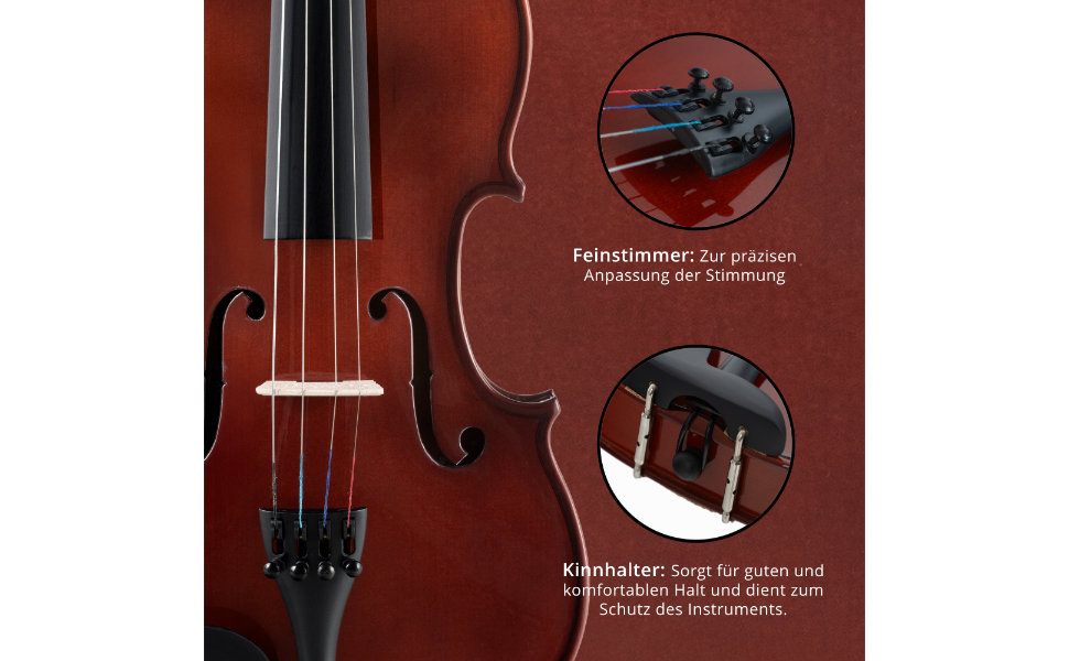 Скрипка Cantabile VP-100 4/4 (Початковий рівень, для учнів), повний комплект: скрипка, футляр, струна, каніфоль
