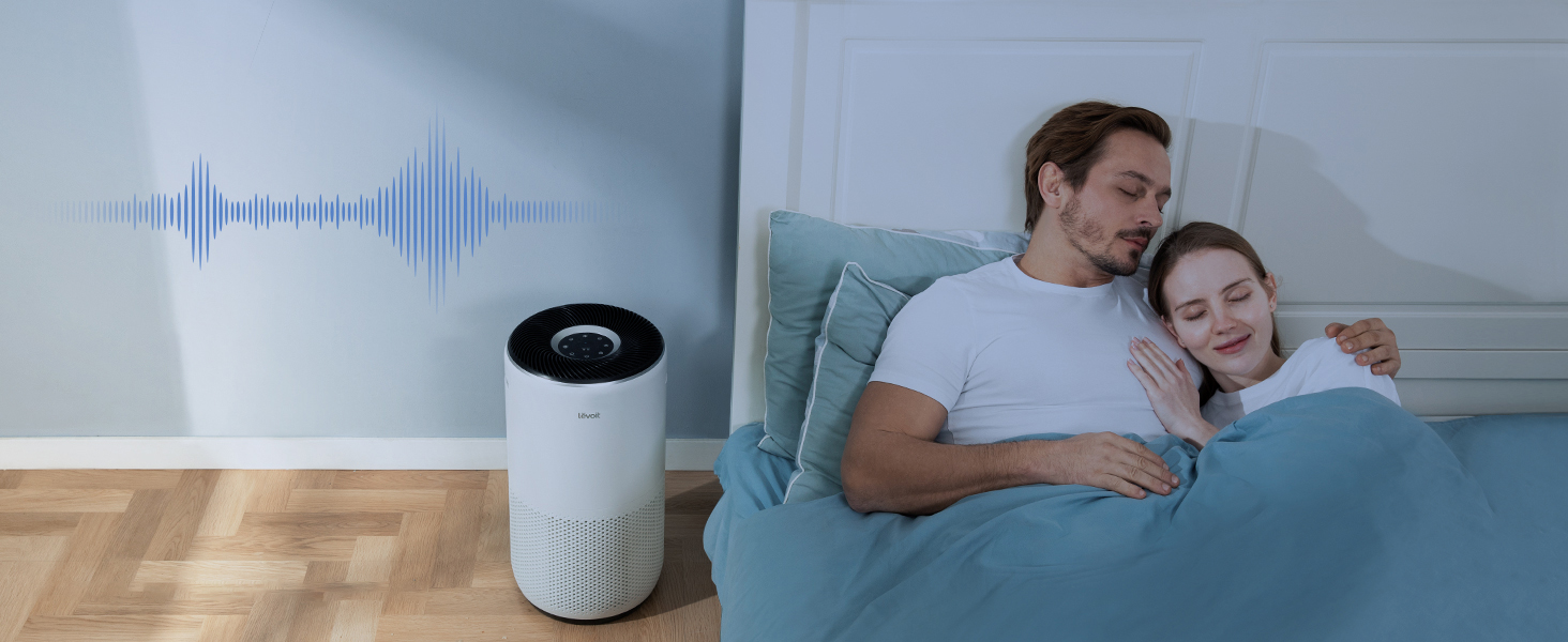 Повітряочищувач LEVOIT Core 400S з HEPA-фільтром та активованим вугіллям, для алергіків, до 90 м², тихий, PM2.5, автоматичний режим, керування через додаток та Alexa, сріблясто-білий