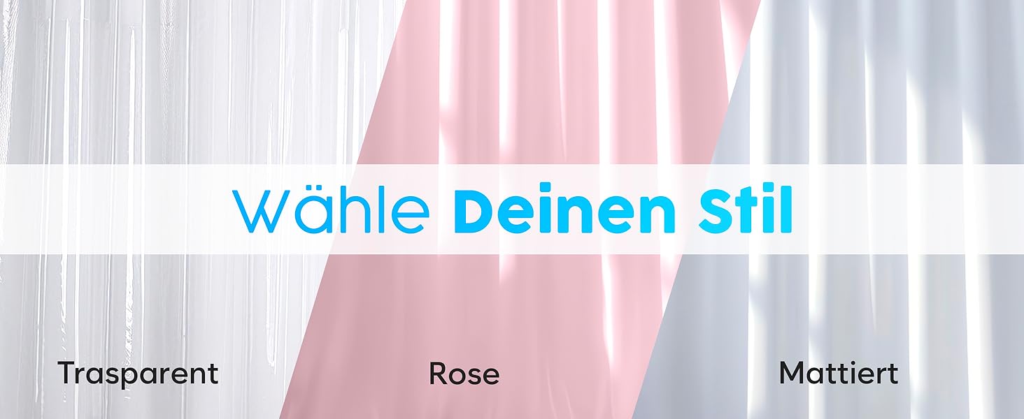 Прозорий душовий завіс ZENO 180x180 см - водонепроникний, з металевими люверсами та магнітами