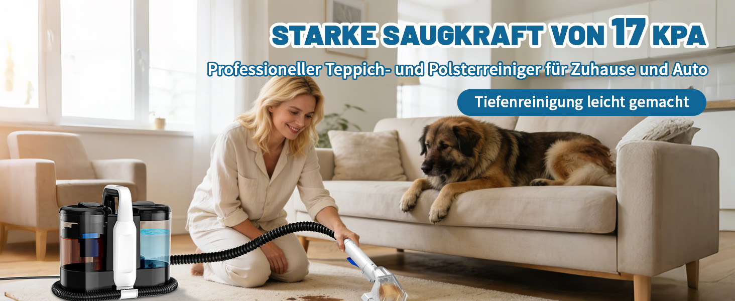 Пристрій для чищення м'яких меблів та килимів, 600W, 17kPa, миючий пилосос, з миючим засобом, компактний, для килимів, диванів, автомобільних сидінь та соф