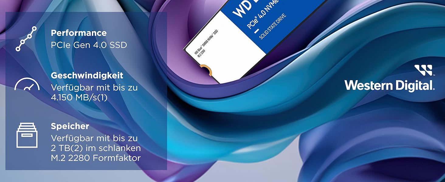 SSD WD Blue SN550 NVMe 2TB: Швидкий внутрішній SSD M.2 2280 для ПК