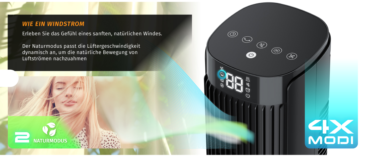 Вентилятор підлоговий Brandson ECO Design DC Motor, 12 швидкостей, пульт, тихий, коливання