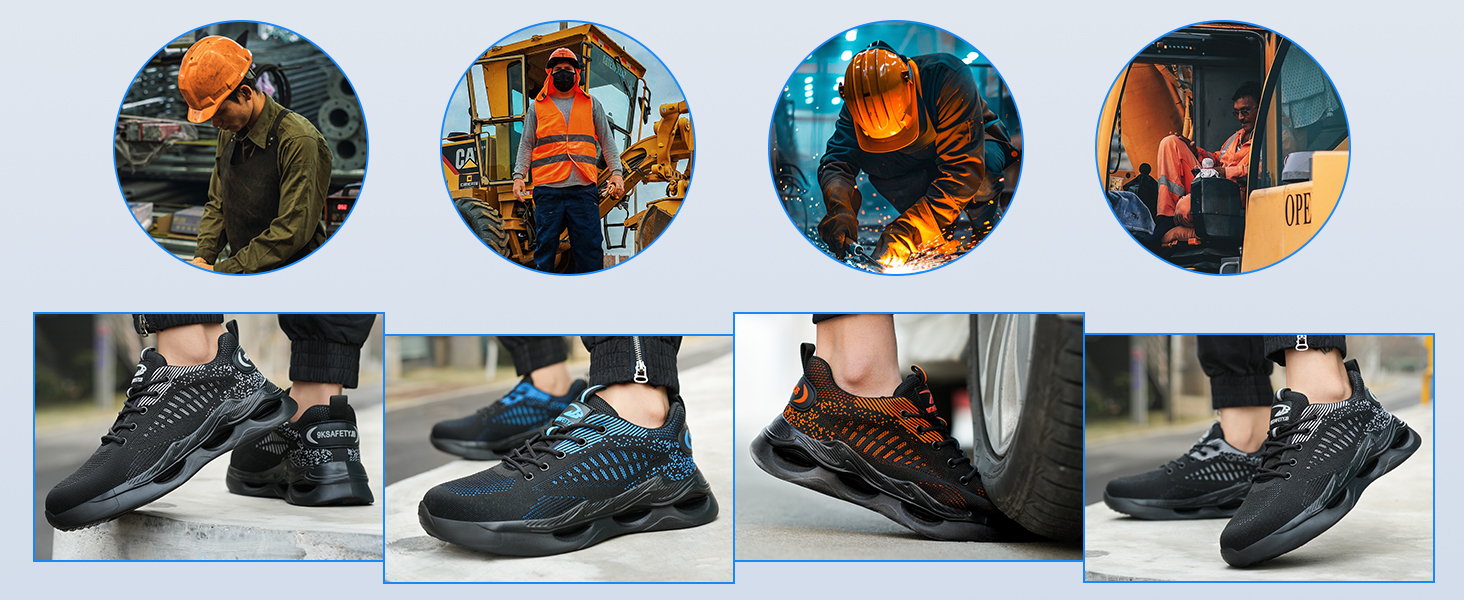 Чоловічі робочі черевики S1 з захистом від удару, антиковзаючі, безпечні черевики, розмір 38-46 EU, 43 EU, помаранчевий колір