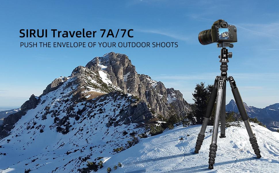 Алюмінієвий штатив SIRUI Traveler 7A з панорамною кульковою головою та підтримкою Arca Swiss, висота 164 см, навантаження 10 кг