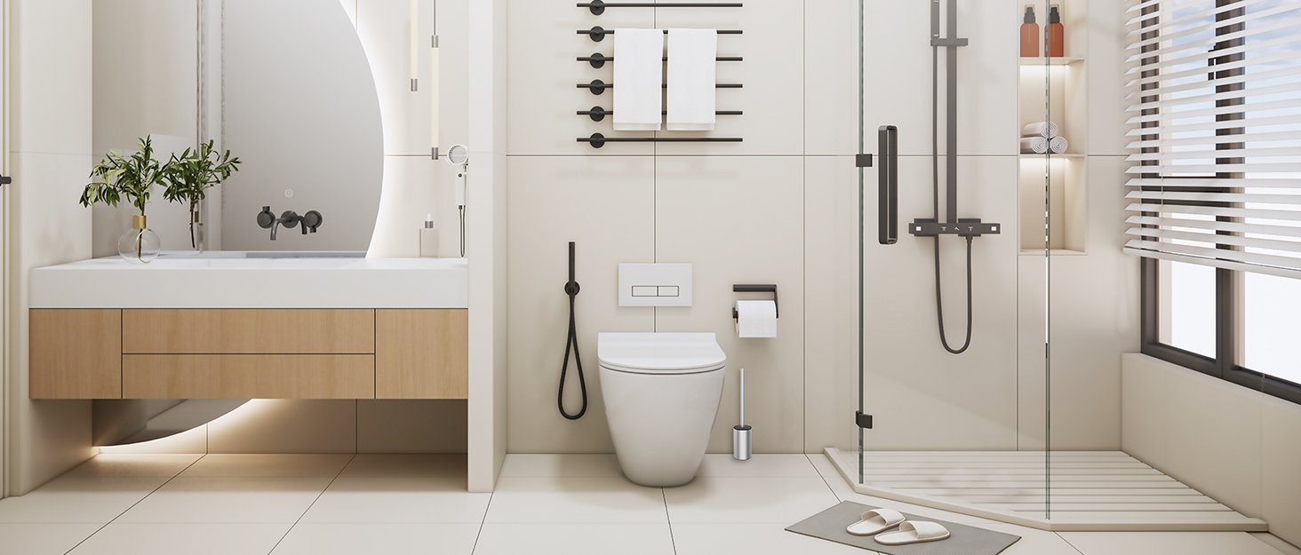 Набір для чищення унітазу з нержавіючої сталі 304, комплект з 2 насадками (круглі, срібні)