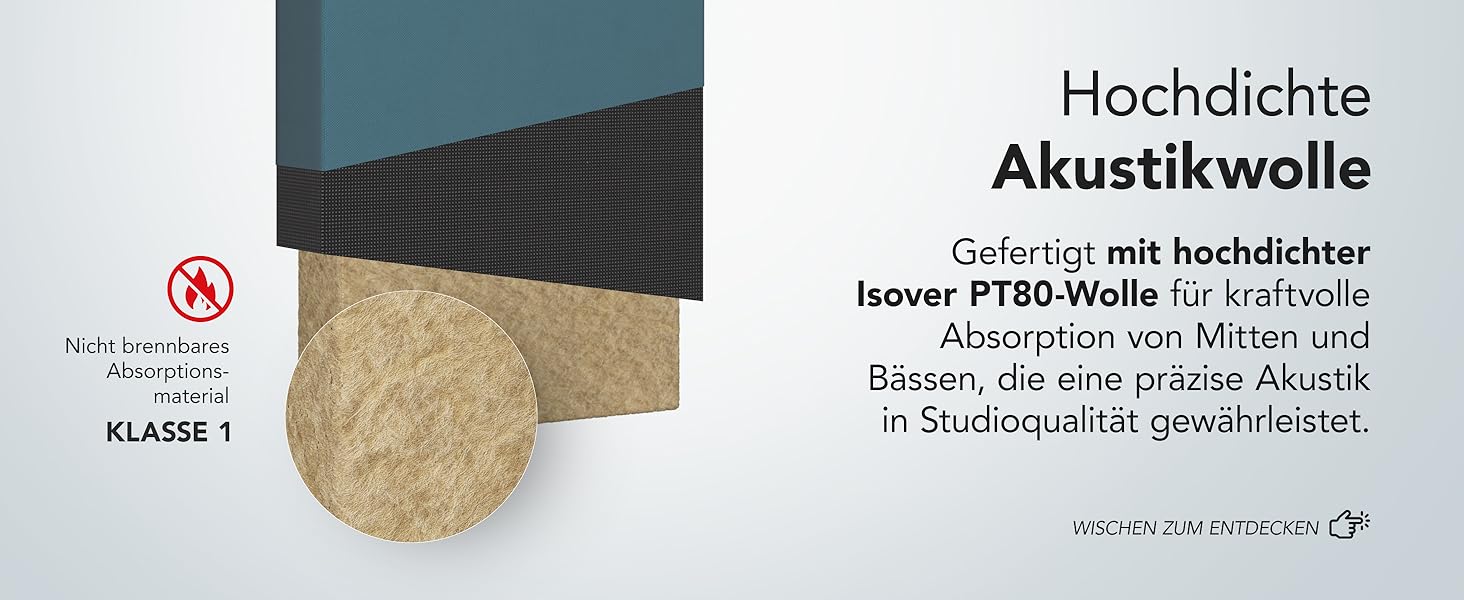 Акустична панель Addictive Sound Schallabsorber Wand Premium для стін та стелі, звукопоглинаюча панель класу A, 100x50x11 см, колір бордовий (Burgundy)