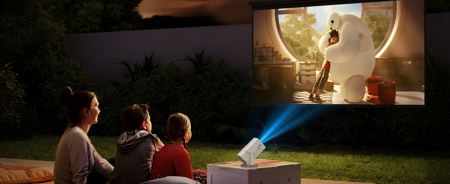 Mini проєктор Beamer з WiFi Bluetooth, 1080P Full HD, підтримкою Netflix, електричний, з автофокусом та автоматичною корекцією трапеції, 270° обертання для домашнього кінотеатру