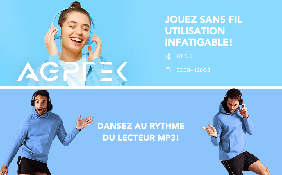 MP3 плеєр AGPTEK 32GB з Bluetooth 5.0, 2.4