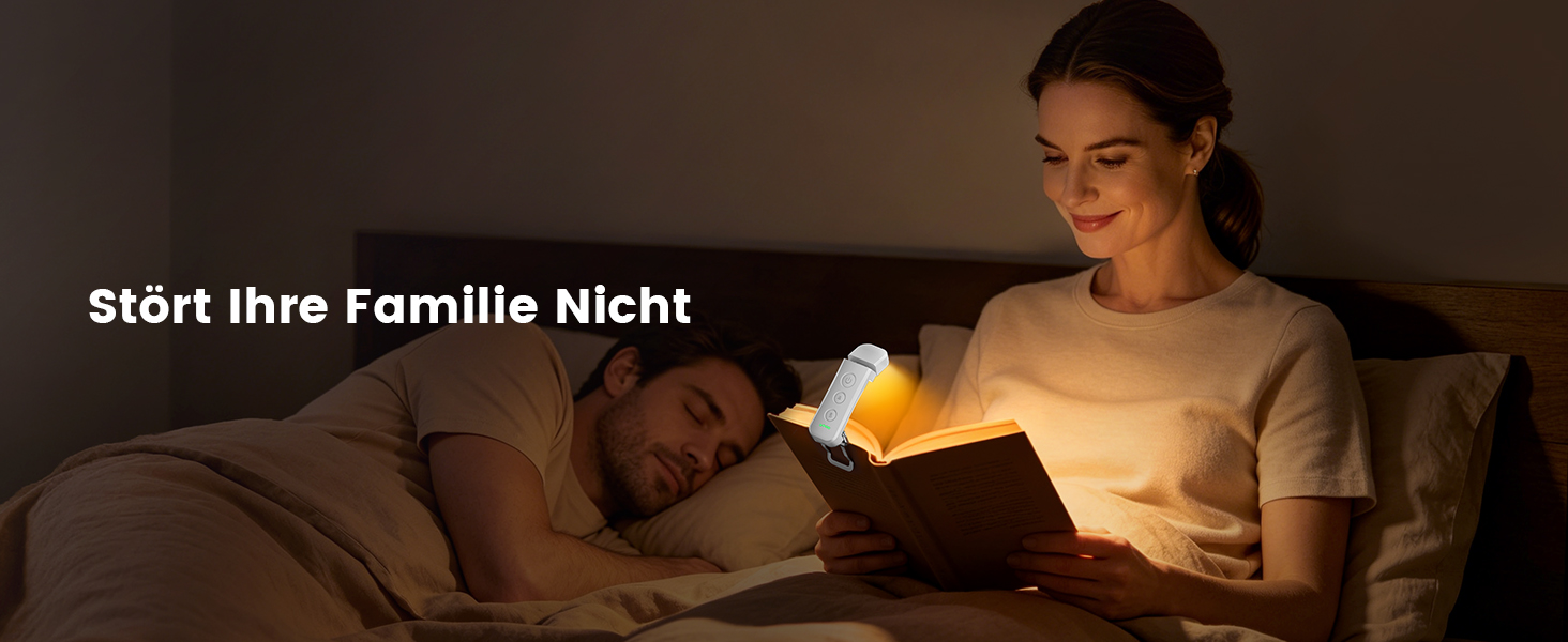 Світлодіодна лампа для читання Glocusent з кліпсою, 12 LED-діодів, до 200 годин роботи, сіро-блакитна