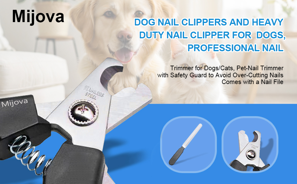 Професійний нігтеріз для собак та котів з захистом від надмірної обрізки, блакитний