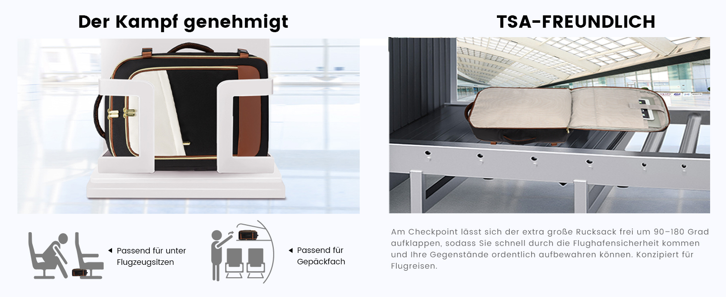 Рюкзак LOVEVOOK для ручної поклажі в літак, 40L, водонепроникний, для жінок, з відділенням для взуття та ноутбука 17.3 дюймів, бежевий + хакі