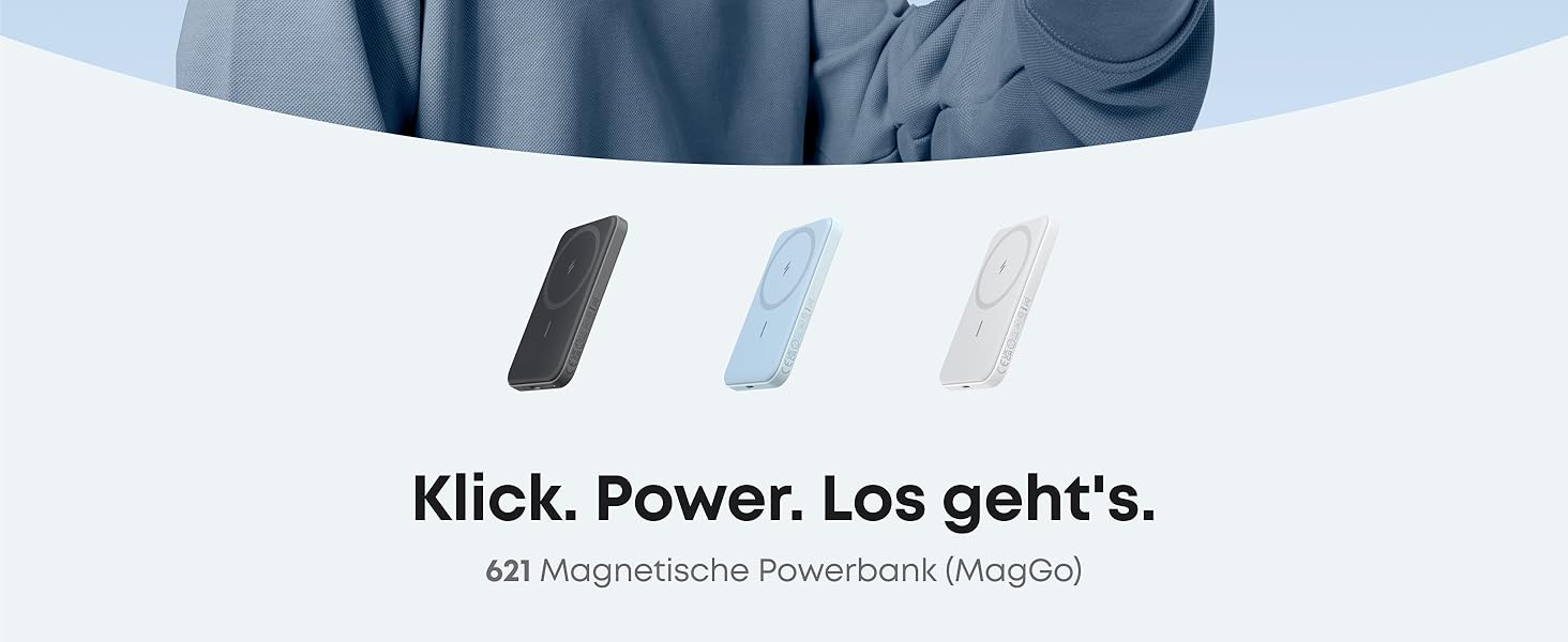 Anker MagGo 5000mAh Power Bank (Магнітний) для iPhone 12/13, Blue