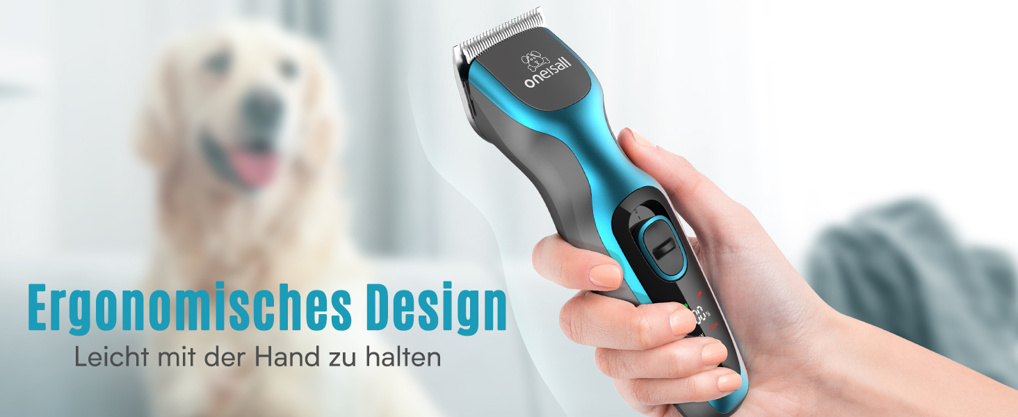 Машинка для стрижки собак та котів Oneisall 2-в-1, професійна, для довгошерстих та сплутаних порід, потужна, блакитна