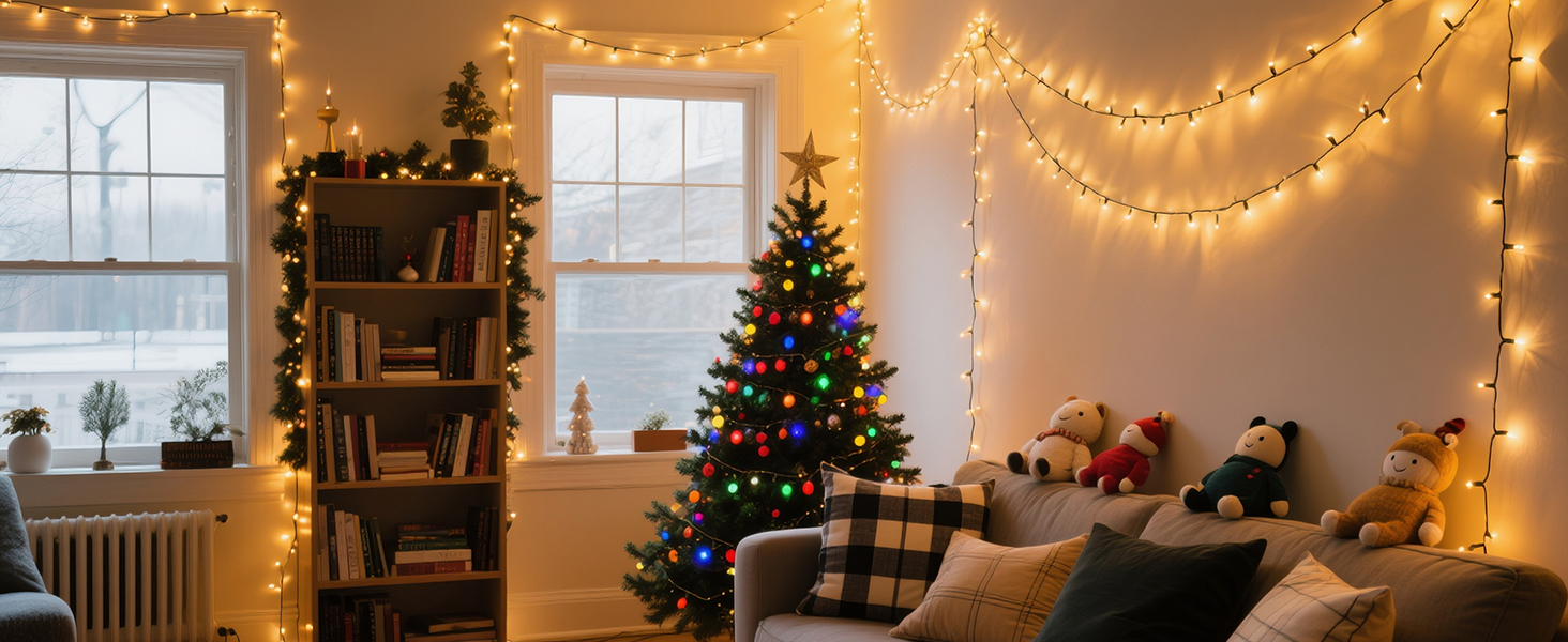 Льоноконекторна гірлянда BTfarm 20M 200 LED, тепле біле світло, з пультом, таймер, IP65, для дому та саду