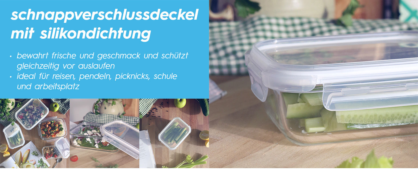 Набір скляних контейнерів для зберігання продуктів Harbour Housewares - 10 шт. з кришками (2 розміри)