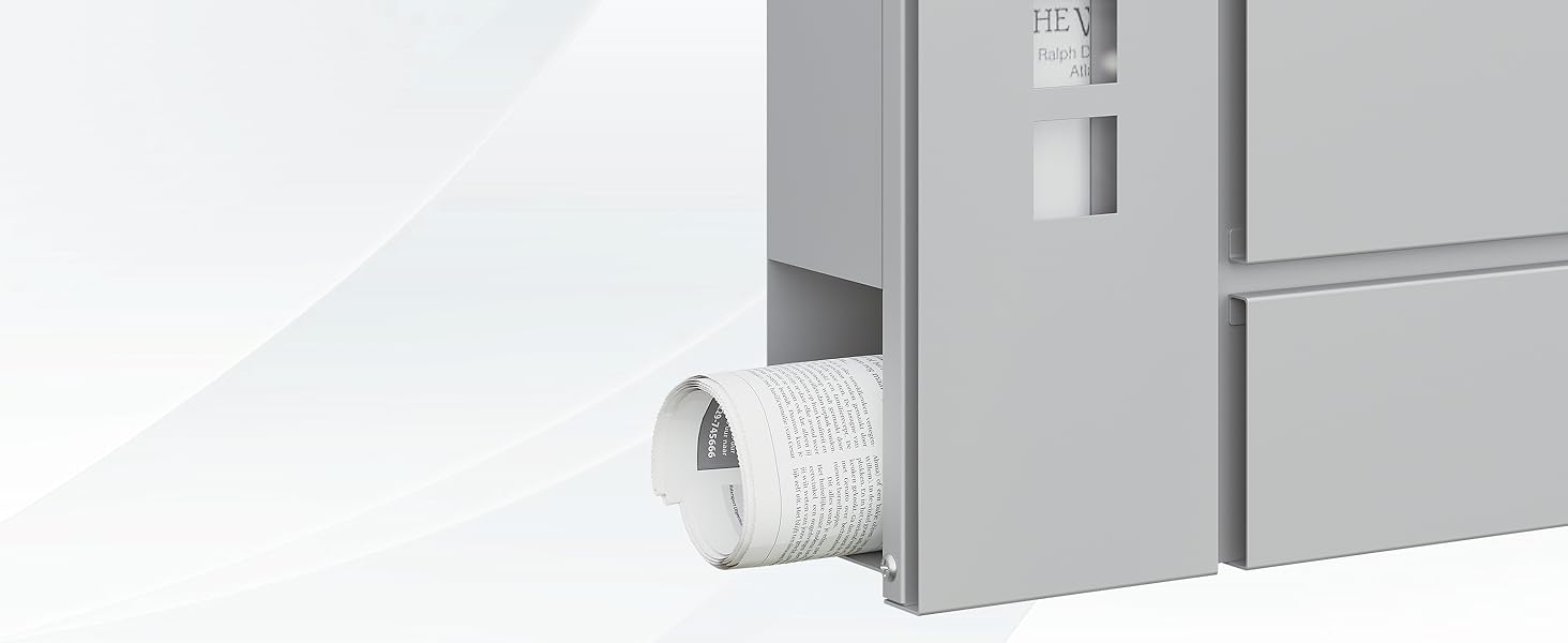 Поштовий ящик WOLTU XXL з відділенням для преси, захистом від реклами, оглядовим вікном, замком (2 ключі), антрацит (сірий) 37x37x10.5 см