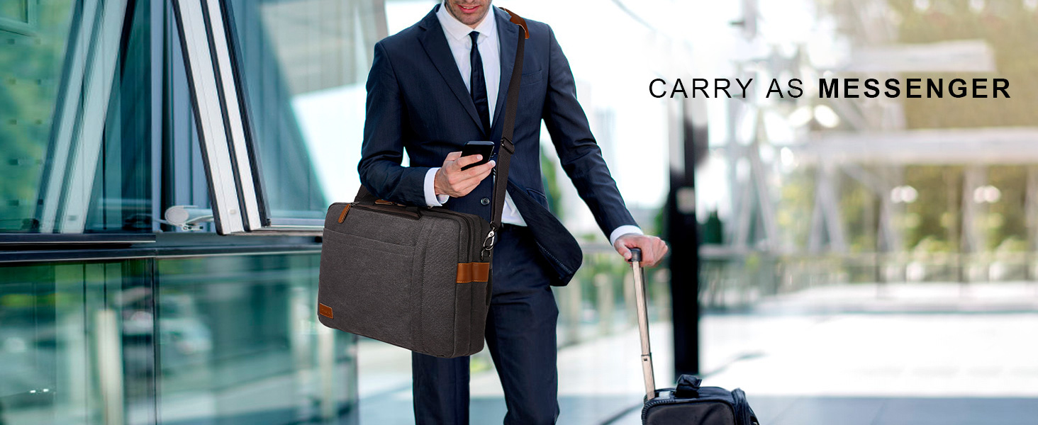 ESTARER Convertible Backpack Laptop Bag Shoulder Bag Messenger Bag 17/17.3 inch Multifunctional Bag for Business/School/Travel