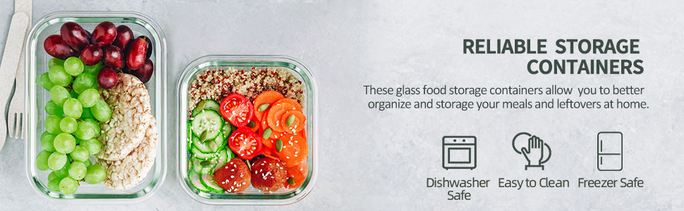 Набір скляних контейнерів для продуктів MCIRCO, 24 шт, сірий