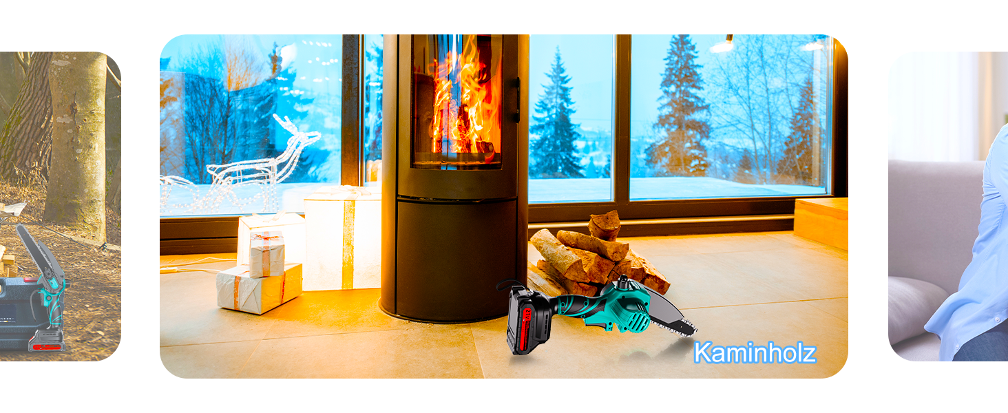 Акумуляторна міні-пилка Olubfdh 4000mAh, 6 дюймів, з автоматичним змащенням, 2 акумулятори 2000mAh, для стрижки гілок та дерева